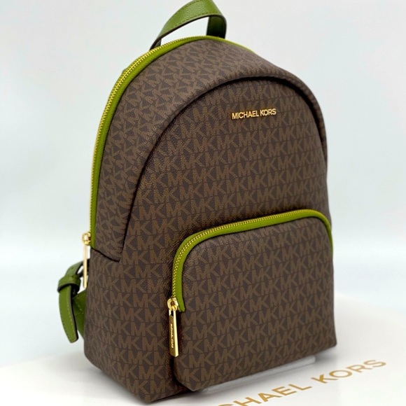 Michael Kors Handbags - Michael Kors Medium Erin Backpack Brown/Green